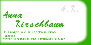 anna kirschbaum business card